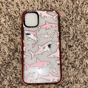 Casetify Clear Pink Shark Design Phone Case IPhone 11